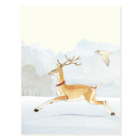 Ring-a-Ling Deer and Owl Holiday Card