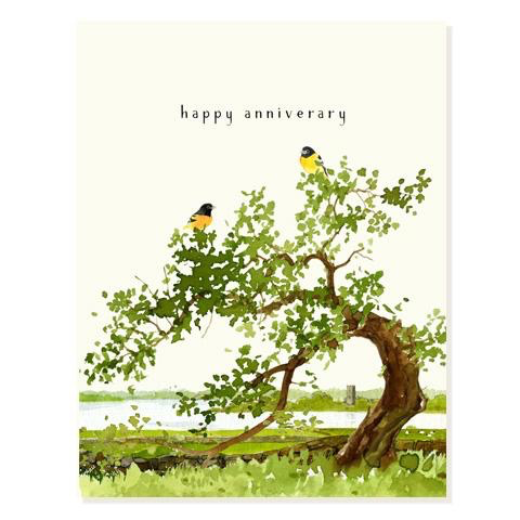 Happy Anniversary Goldfinch Card