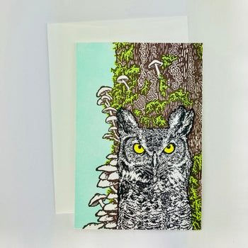 Wise Old Owl in the Old Growth Forest Card