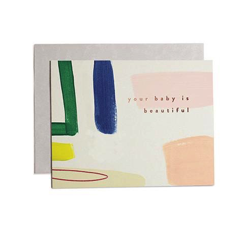 Beautiful Baby Hand Painted Flat Card