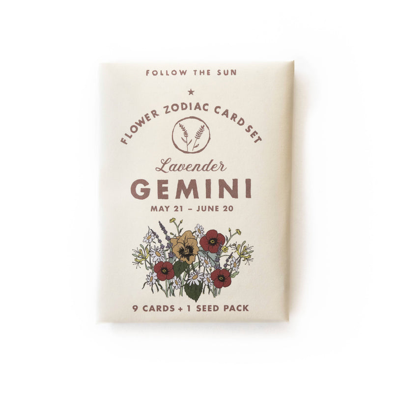 Flower Zodiac Sticker Card Set - Gemini