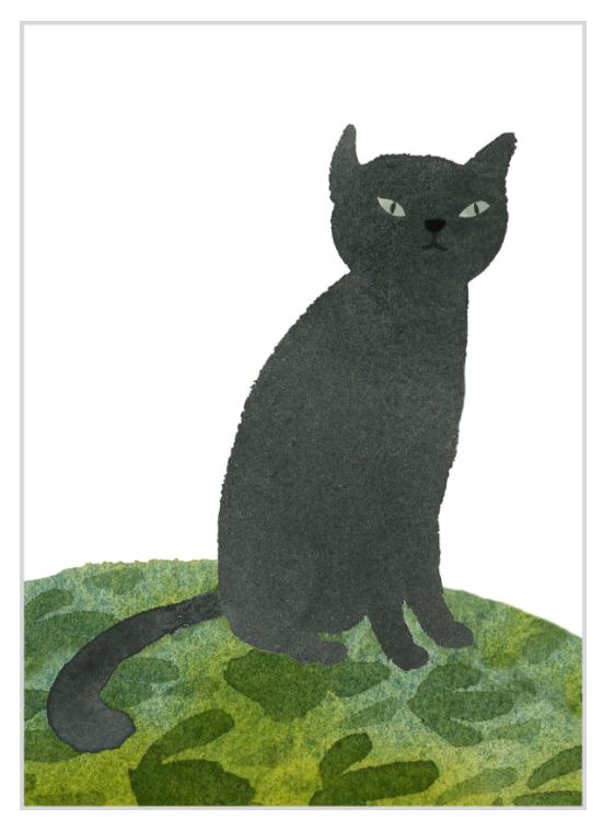 Gray Cat Birthday Card