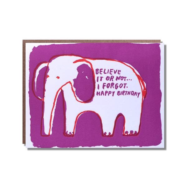 Elephant Belated Birthday Card