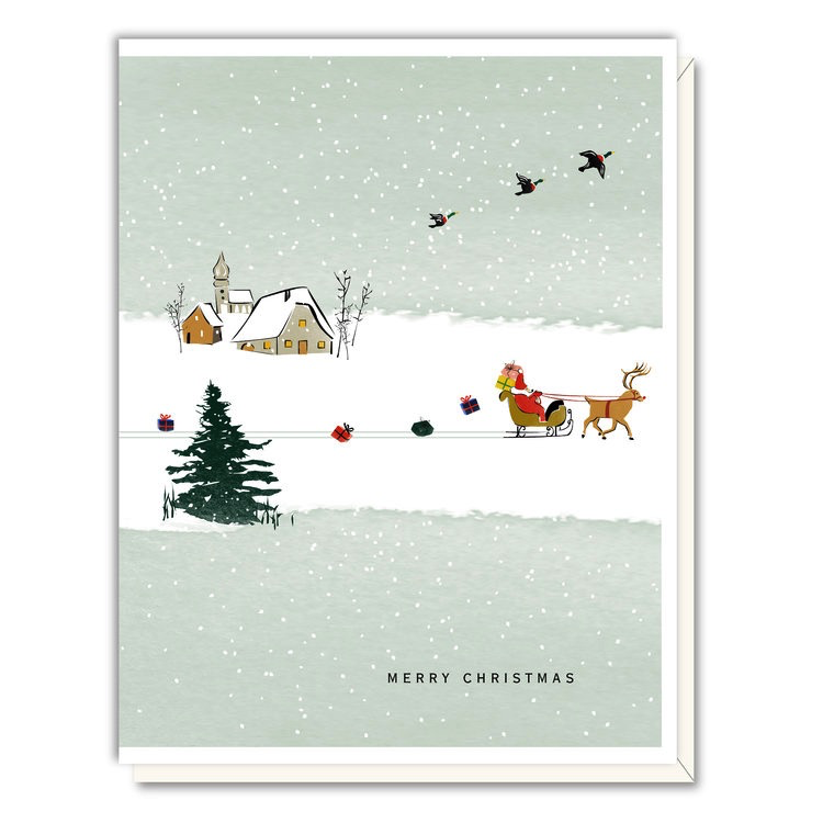 Santa on the Move Holiday Boxed Cards