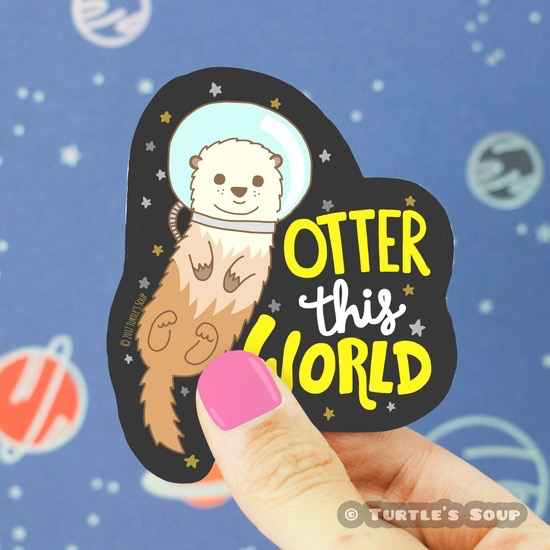 Otter This World Galaxy Vinyl Sticker