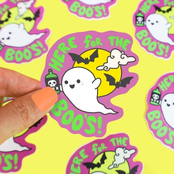 Here For The Boos Ghost Vinyl Sticker