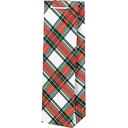 Holiday Plaid with Foil Wine Bag