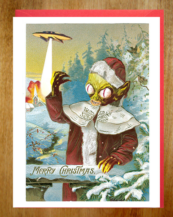 Alien Christmas Holiday Card
