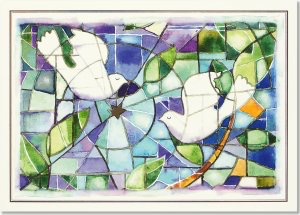 Stained Glass Doves Boxed Cards