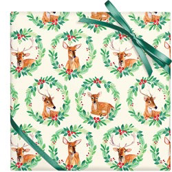 Reindeer Wreath Wrap Paper Sheet (pick up only)