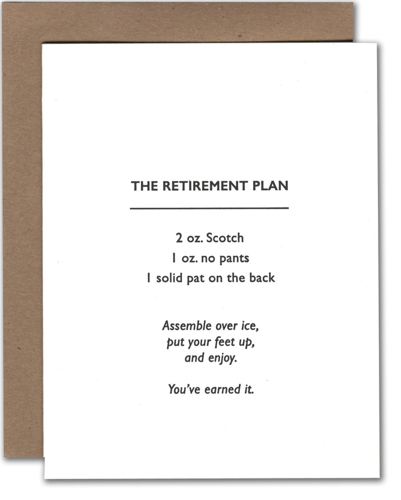 Retirement Plan Cocktail Card