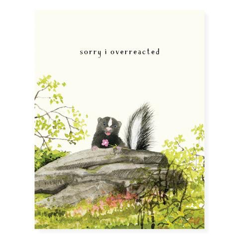 Skunk Overreaction Sorry Card