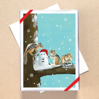 Three Chipmunks Boxed Holiday Cards