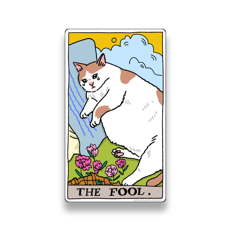 Tarot Cat Meme Sticker - The Fool