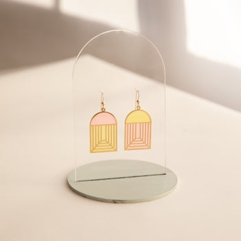 Translucent Arch Earrings - Summer Collection (Strawberry Lemonade)