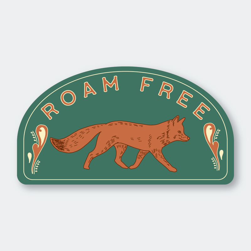 Roam Free Fox Sticker