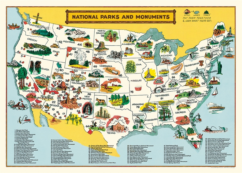 National Parks Map Wrap (Pick Up Only)