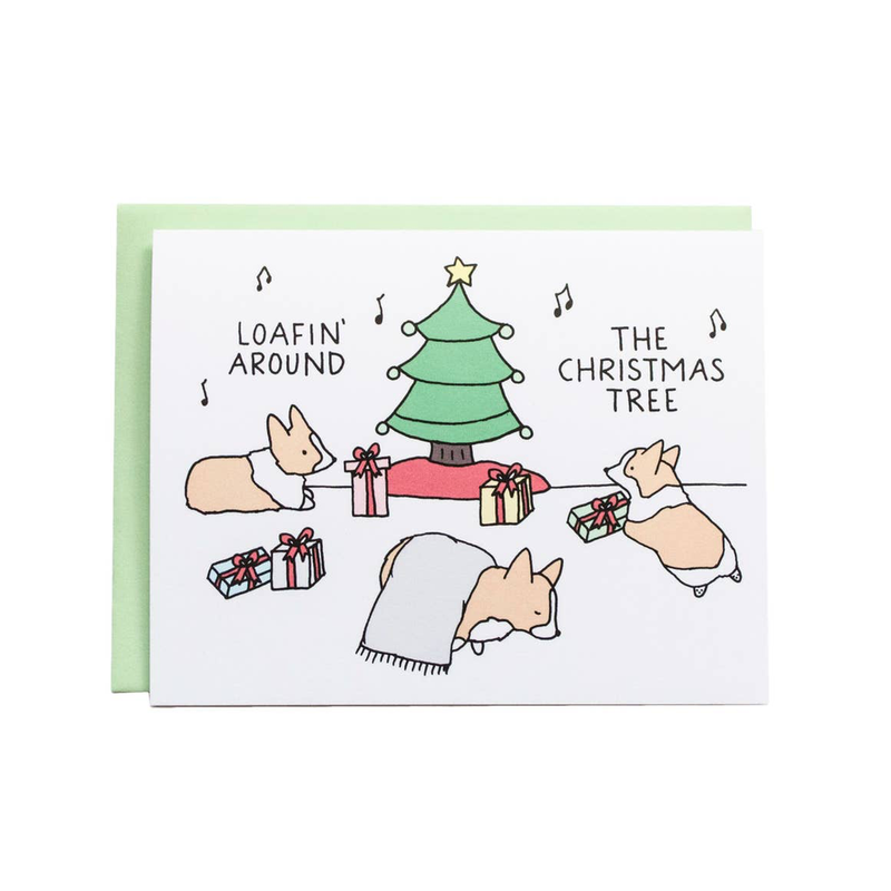 Loafin' Around the Christmas Tree Card