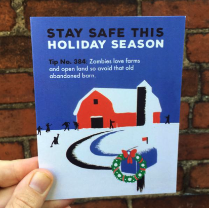 Stay Safe from Zombies Holiday Card