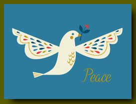 Colorful Peace Dove Card