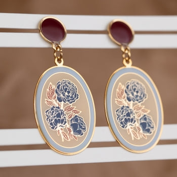 Floral Earrings with Crush Press