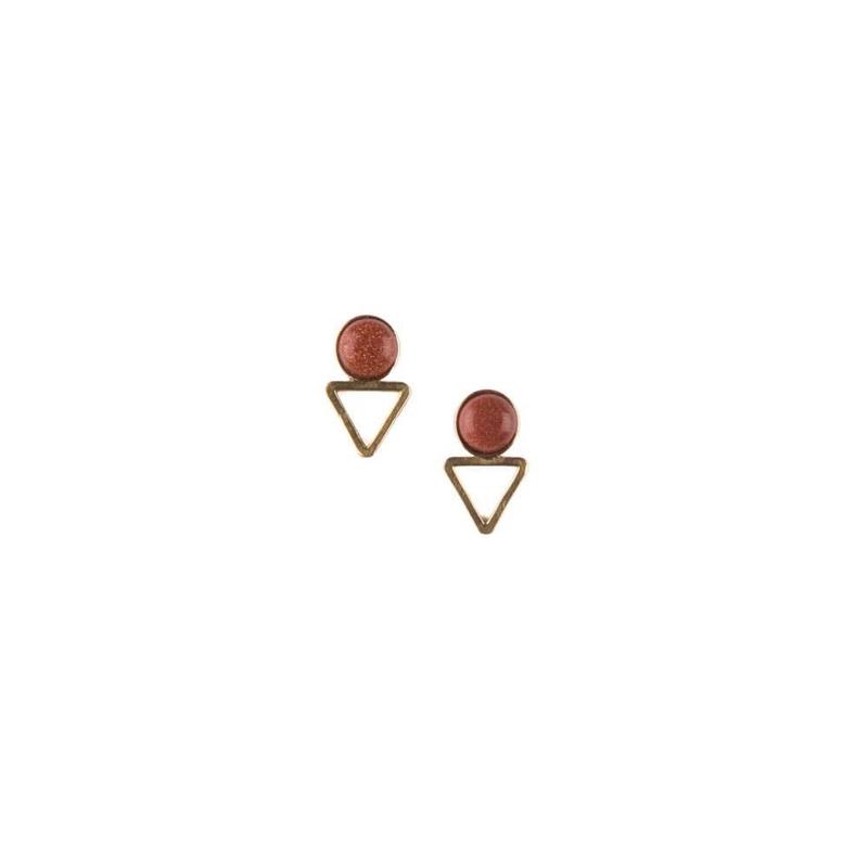 Tiny Elder Stud Earrings (goldstone)