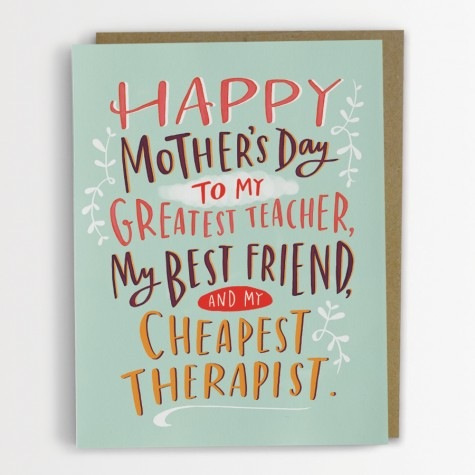 Cheapest Therapist Mother's Day Card