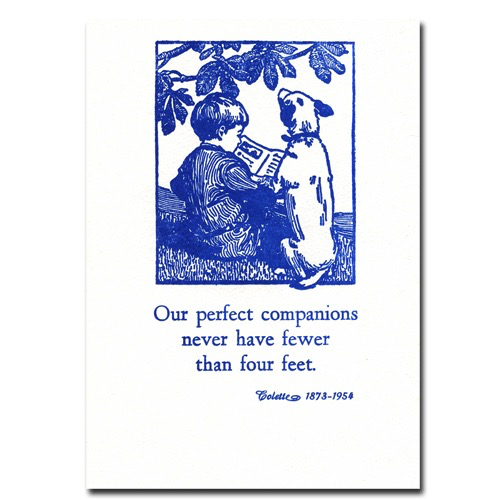 Boy & Dog Letterpress Card