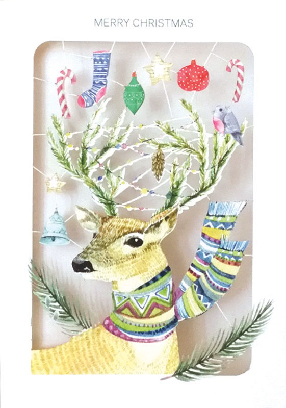 Reindeer Laser Cut Holiday Card