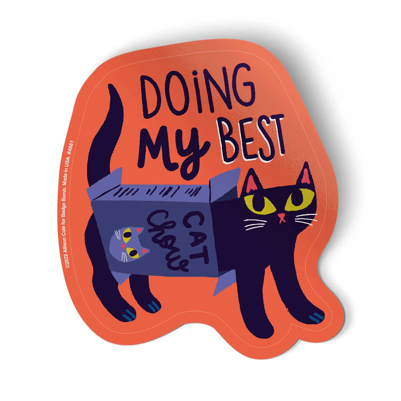 Doing My Best Cat Cereal Box Sticker