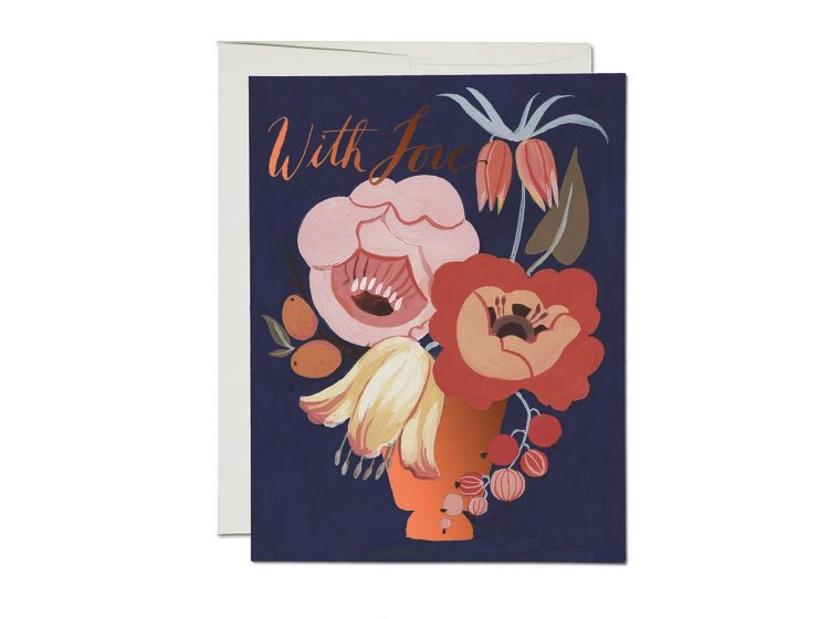 With Love Flowers Card