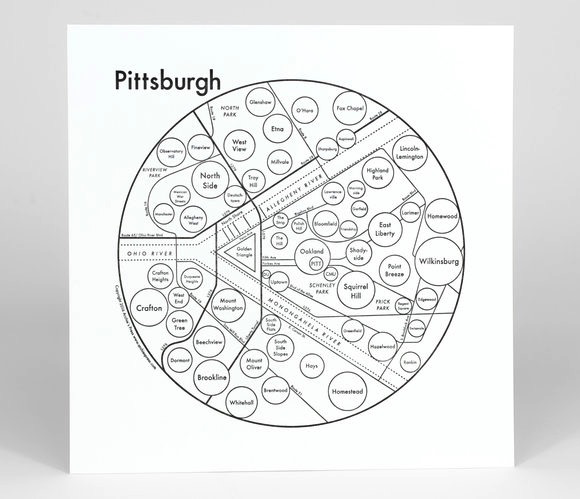 Pittsburgh Circle Map (8" x 8")