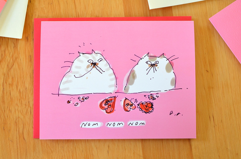 Nom Nom Nom - Cat Valentine Card