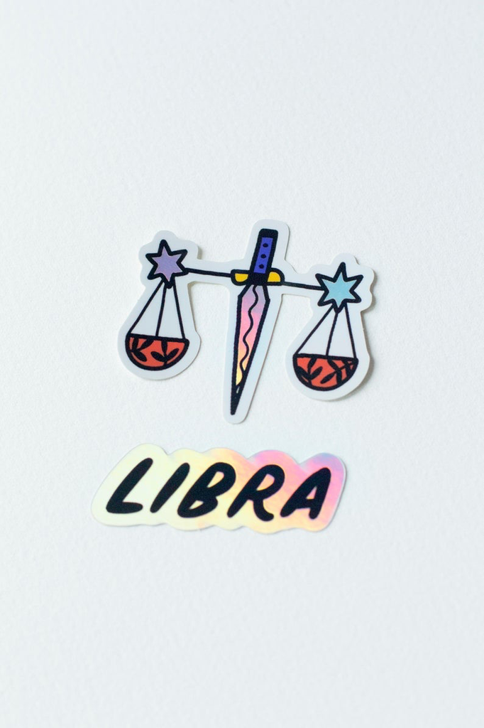Libra Holographic Zodiac Stickers