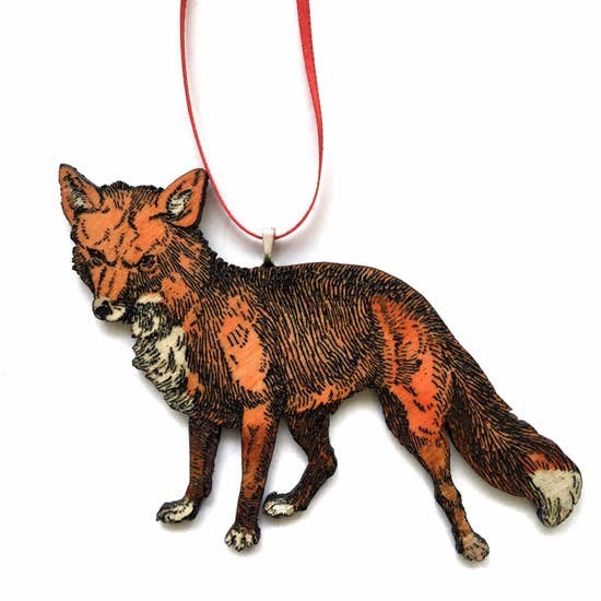 Handpainted Fox Ornament