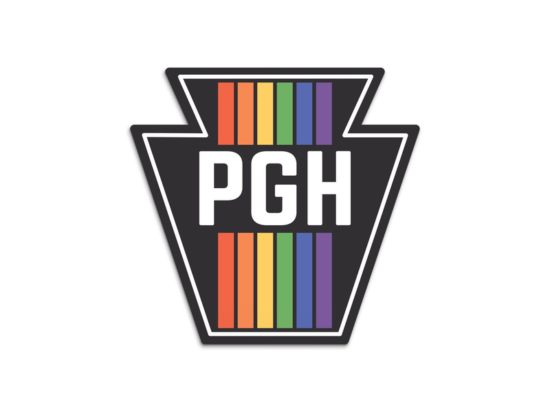 Retro PGH Rainbow Keystone Sticker