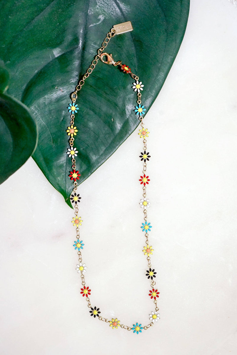 Lure Daisy Choker Necklace - Multicolor