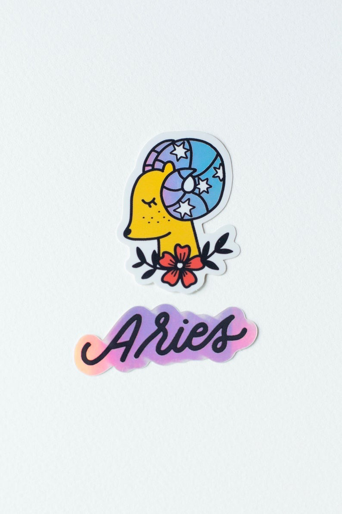 Aries Holographic Zodiac Stickers