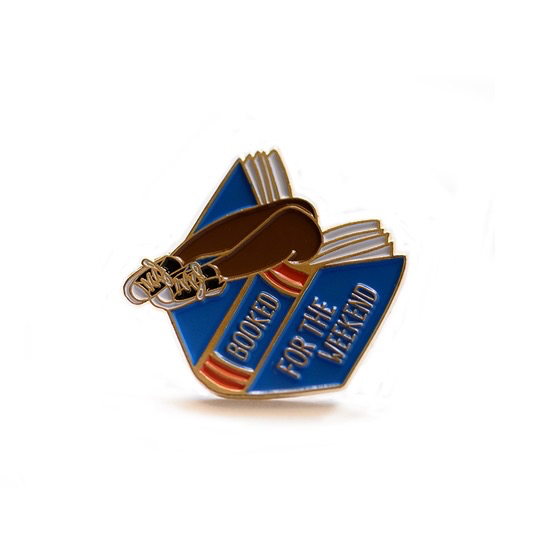 Booked for the Weekend Blue Book Lover Enamel Pin