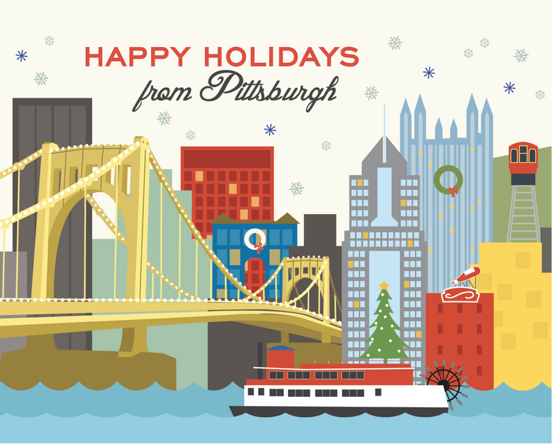 Pittsburgh Skyline Holiday Boxed Cards
