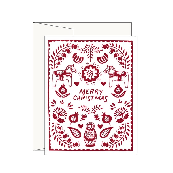 Red Scandinavian Christmas Card