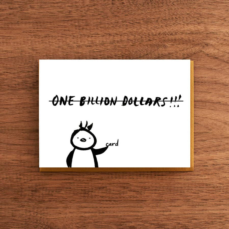 One Billion Dollars! Letterpress Card