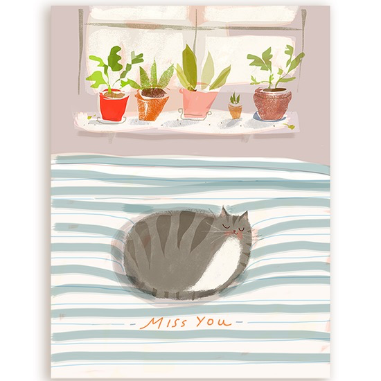 Miss You Cat Nap Card
