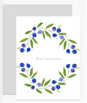 Blueberry Sympathy Wreath Card