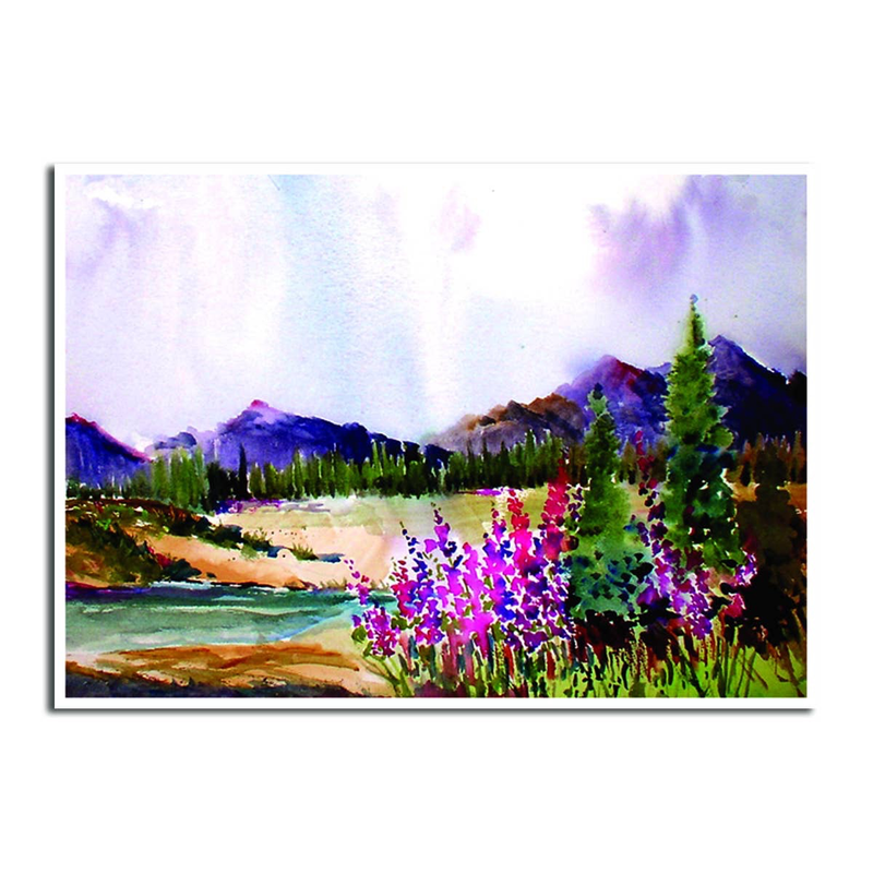 Lupines, Wildflowers, & Mountains Sympathy Card
