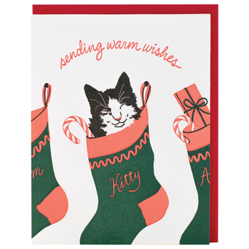 Cat In Stocking Christmas Card - Box of 8