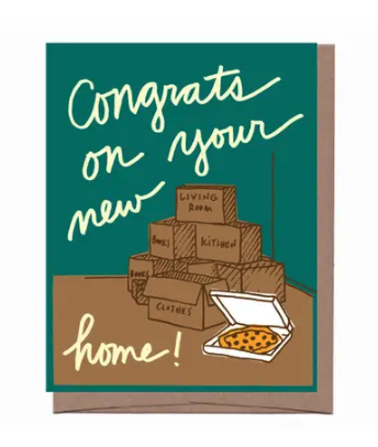 Boxes and Pizza New Home Card