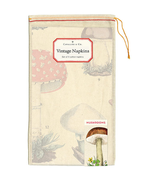 Mushrooms Vintage Napkins (set of 4)