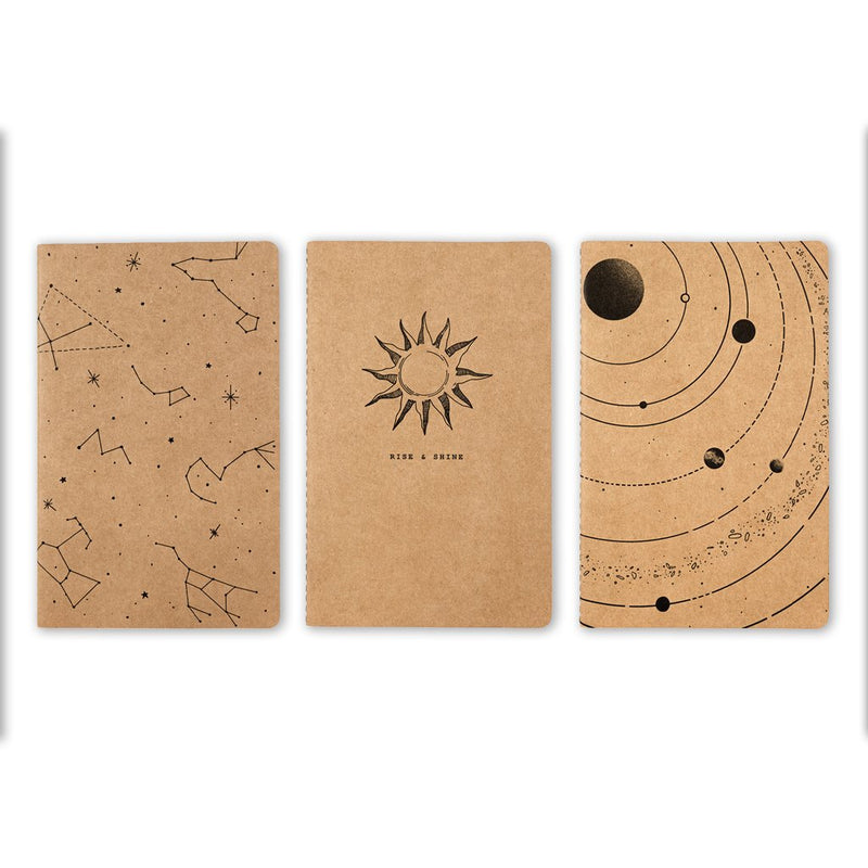Astronomy Kraft 3 Pack Lined Notebooks