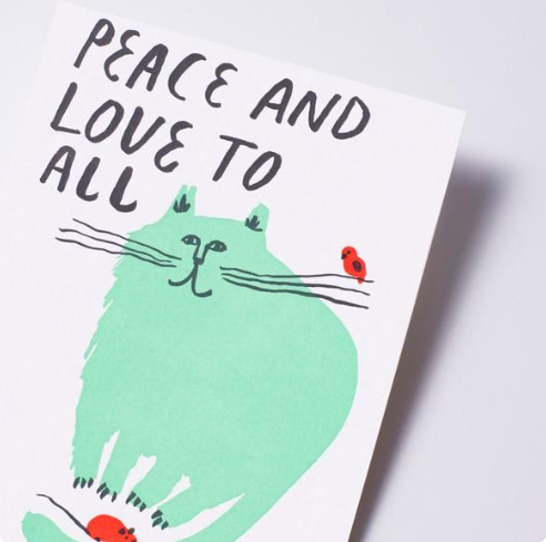 Peace and Love Cat Boxed Cards